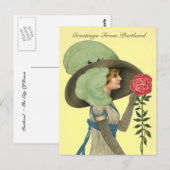  VICTORIAANS met ROOS Portland OF BRIEFKAART (Voorkant / Achterkant)