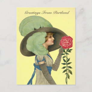  VICTORIAANS met ROOS Portland OF BRIEFKAART