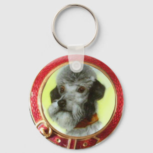 VICTORIAANS MINIATATOR DOG PORTRAITS AIREDALE TERR SLEUTELHANGER