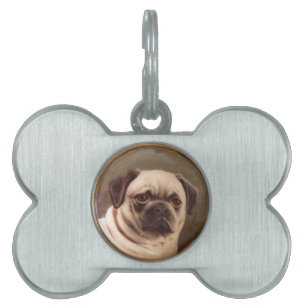 VICTORIAANS MINIATOIRE DOG PORTRAITS Pug Huisdieren Naamplaatje