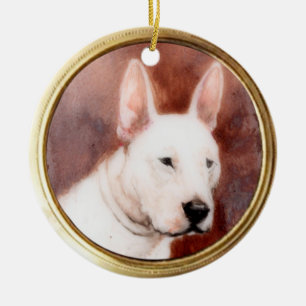 VICTORIAANS MINIATURE DOG PORTRAITS, Bull Terrier Keramisch Ornament