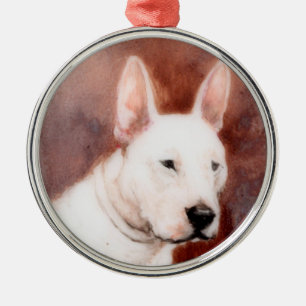 VICTORIAANS MINIATURE DOG PORTRAITS Bull Terrier Metalen Ornament