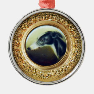 VICTORIAANS MINIATURE DOG PORTRAITS Irish Greyhoun Metalen Ornament