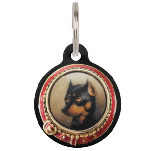 VICTORIAANS MINIATURE DOG PORTRAITS Pincher Huisdierpenning