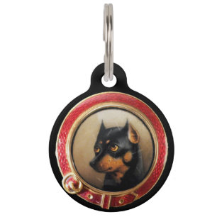 VICTORIAANS MINIATURE DOG PORTRAITS Pincher Huisdierpenning