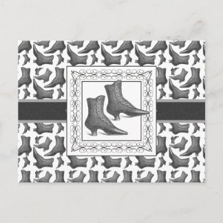 Victoriaans Mode Boots Elegant Patroon Briefkaart
