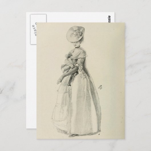 Victoriaans Mode Briefkaart (Voorkant / Achterkant)