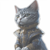 Victoriaans Mode Kat Sticker (Voorkant)