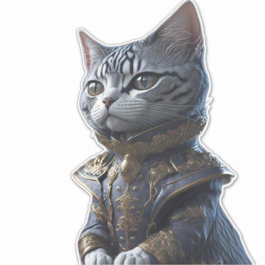 Victoriaans Mode Kat Sticker (Voorkant)