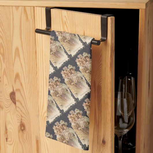 Victoriaans Mode Vintage-kerstkeukenhanddoeken Theedoek (Derde Gevouwen)