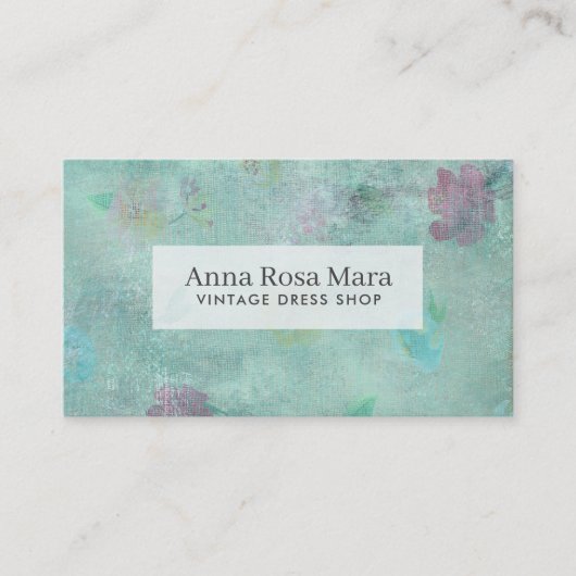 ** Victoriaans moderne grunge bloem Visitekaartje (Voorkant)