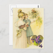 Victoriaans moeder en dochter Moederdag Kaart (Voorkant / Achterkant)