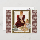 Victoriaans moeder en kind briefkaart (Voorkant / Achterkant)