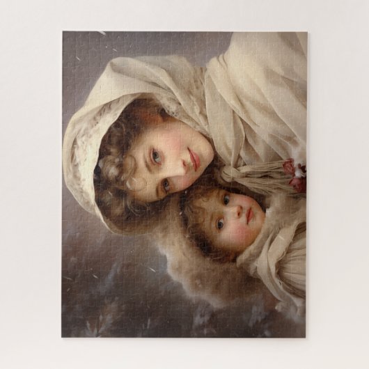 Victoriaans moeder en kind legpuzzel (Verticaal)