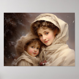 Victoriaans moeder en kind poster