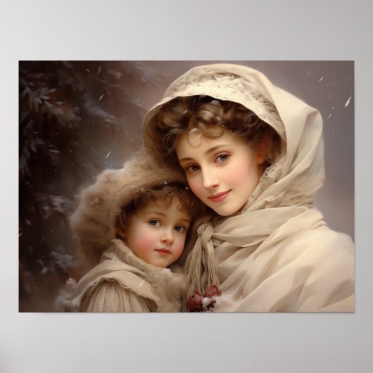 Victoriaans moeder en kind poster (Voorkant)