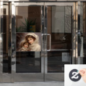 Victoriaans moeder en kind raamsticker (Kantoordeur)