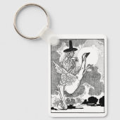  Victoriaans Moeder Goose door Charles Robinson Sleutelhanger (Voorkant)