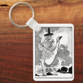  Victoriaans Moeder Goose door Charles Robinson Sleutelhanger (Voorkant)