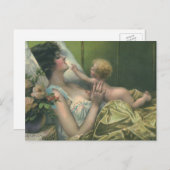 Victoriaans Moederdag, mama met Baby Briefkaart (Voorkant / Achterkant)