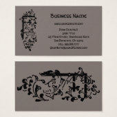  Victoriaans monogram Decoratieve letter F Visitekaartje (Voorkant /achterkant)