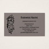  Victoriaans monogram Decoratieve letter F Visitekaartje (Voorkant)
