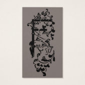  Victoriaans monogram Decoratieve letter F Visitekaartje (Achterkant)