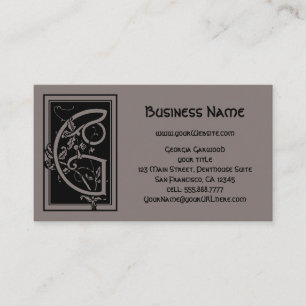  Victoriaans monogram Elegant Letter G Visitekaartje