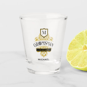 Victoriaans Monogram Elegante Groomsmen Shot Glas
