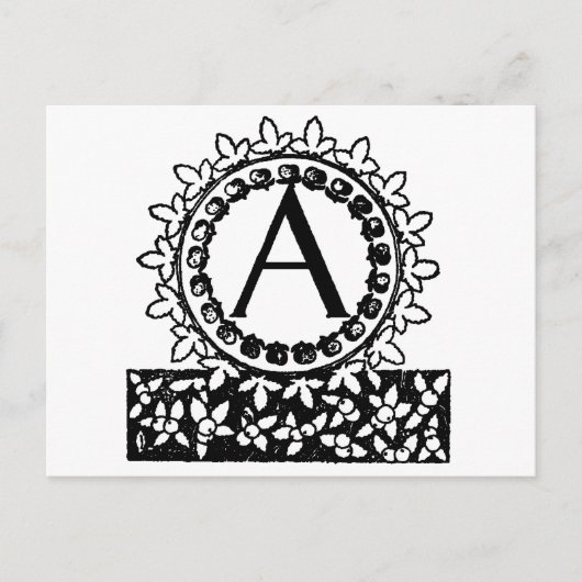 Victoriaans monogram letter A Briefkaart (Voorkant)