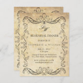  Victoriaans monogram repetitie Dinner Kaart (Voorkant / Achterkant)