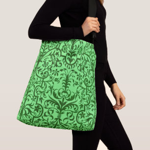 Victoriaans motief in het groen crossbody tas