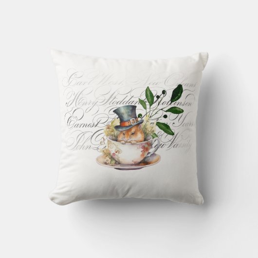 Victoriaans Muis in Theebeker Kussen (Voorkant)