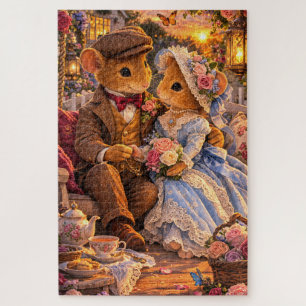 Victoriaans Muizen Koppel Veranda Schommelstoel Pu Legpuzzel
