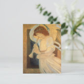 Victoriaans Music Angel, kerstfeest Kaart (Staand voorkant)