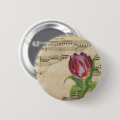  Victoriaans muziek Romance Tulps Ronde Button 5,7 Cm (Voorkant /achterkant)