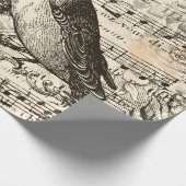 Victoriaans muziekvogels cadeaupapier (Hoek)