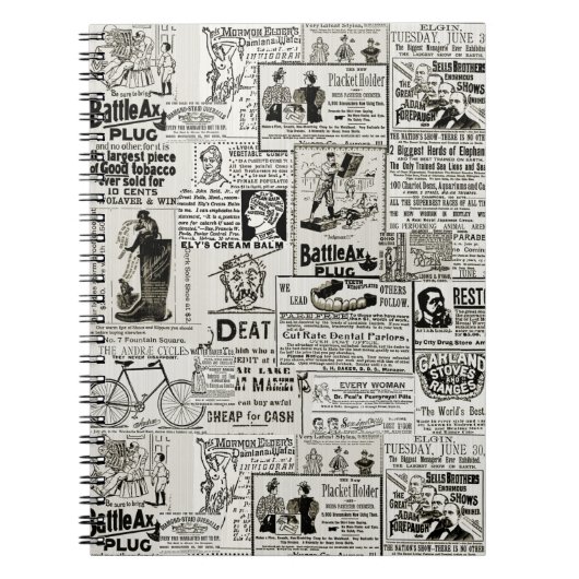 VICTORIAANS NEWSPAPER ADS FUNNY AMUSING 1890'S NOTITIEBOEK (Voorkant)