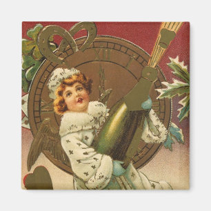  Victoriaans nieuwjaarsavond Champagne Angel Magneet