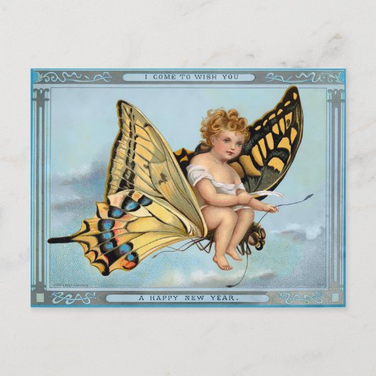  Victoriaans nieuwjaren Briefkaart (Voorkant)