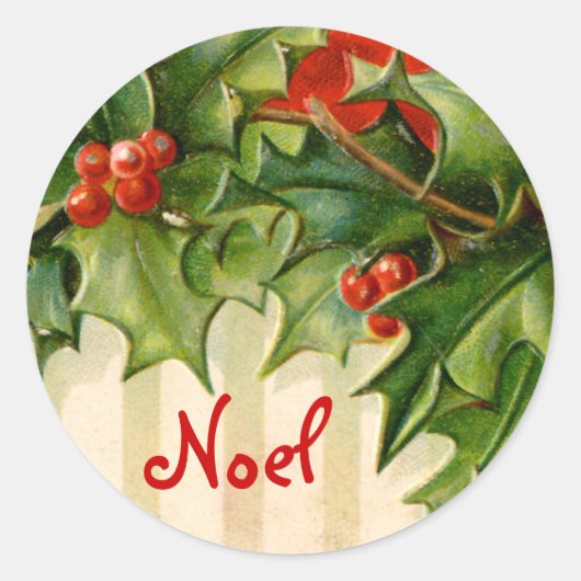 Victoriaans Noel-Kerst sticker (Voorkant)