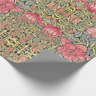 Victoriaans Noveau geïnspireerd bloempatroonontwer Cadeaupapier