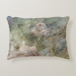  Victoriaans olie Canvas Roze Paarse Floral Accent Kussen