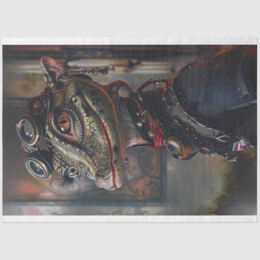 Victoriaans onderscheiden alligator decoupage tissuepapier (Voorkant)