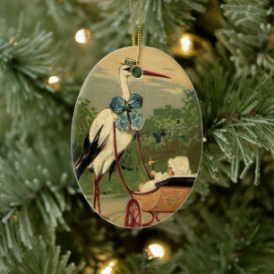 Victoriaans opslagplaats en Baby Keramisch Ornament
