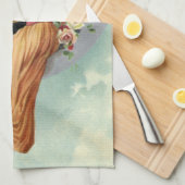 Victoriaans paar kus op een halve maan Theedoek (Quarter Fold)