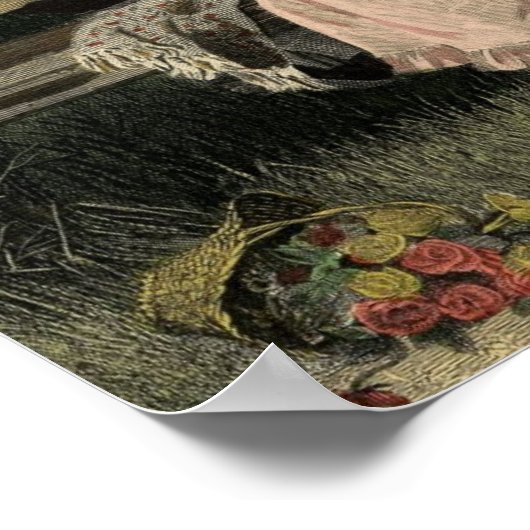 Victoriaans paar op bank Art Print (Hoek)