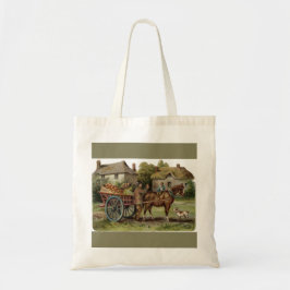 Victoriaans paard met Apple Cart Tote Bag