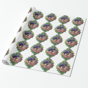 Victoriaans Paars Pansy Bouquet voor Moederdag Cadeaupapier