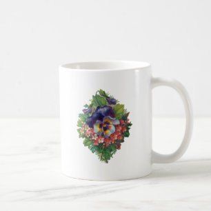 Victoriaans Paars Pansy Bouquet voor Moederdag Koffiemok